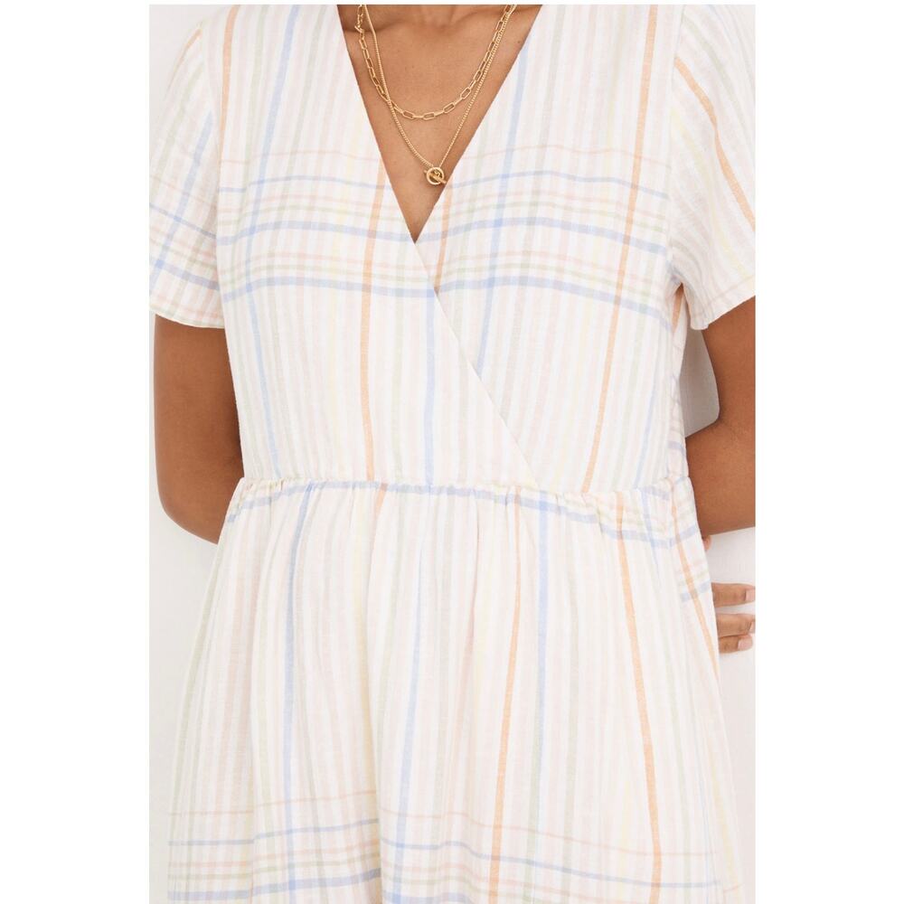 MADEWELL Linen Blend Clara MIDI Dress In Plaid Size Small - Picture 4 of 8
